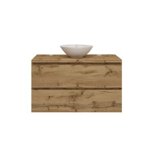 Badkamermeubelset Gliss Zeus 100 cm Natuur Eiken Met Waskom