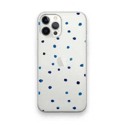 Blauwe stippen: iPhone 12 Pro Transparant Hoesje