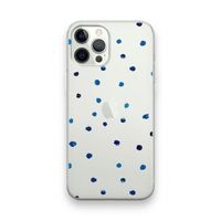 Blauwe stippen: iPhone 12 Pro Transparant Hoesje