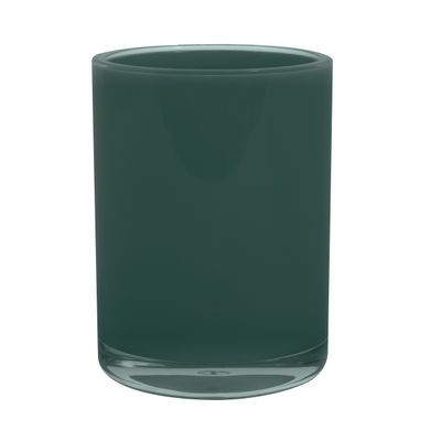 Badkamer drinkbeker/tandenborstelhouder Aveiro - PS kunststof - donkergroen - 7 x 9 cm