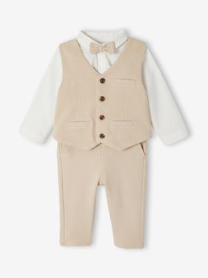 4-delige babyset jongens ceremonie beige