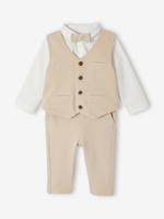 4-delige babyset jongens ceremonie beige