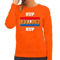 Oranje sweater / trui Holland / Nederland supporter hup Holland hup EK/ WK voor dames - thumbnail