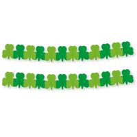 Klavertje drie shamrocks slinger - 2x - Ierland Sint Patricksday thema - 300 cm - versiering