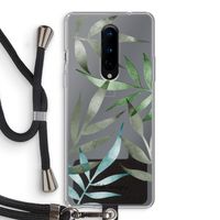 Tropical watercolor leaves: OnePlus 8 Transparant Hoesje met koord