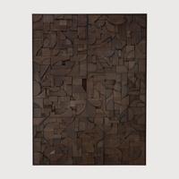 Ethnicraft Wandpaneel 'Bricks' Teakhout, 90 x 120cm, kleur Donkerbruin