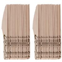 Esschert Design Messen - hout - 40x - kruidenopdruk - 16 cm - BBQ/Verjaardag/Camping/Party