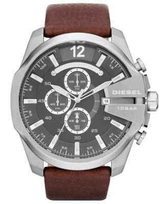 Diesel Mega Chief chronograaf grijze wijzerplaat Heren horloge DZ4290
