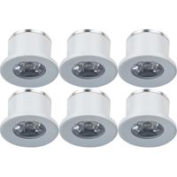 Velvalux LED Veranda Inbouw Spots 6 Pack - 1W Warm Wit 3000K - Ø31mm