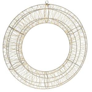 Metalen krans/verlichte decoratie ring met warm wit licht 58 cm   -