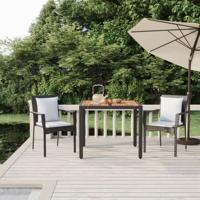 3-delige Tuinset met kussens poly rattan zwart