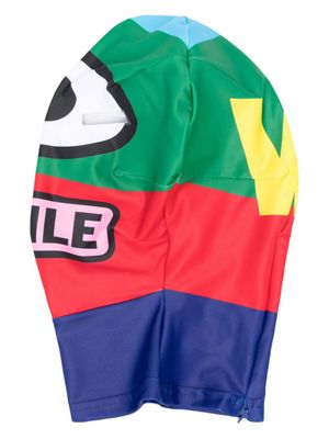 Walter Van Beirendonck masque colour block à imprimé graphique - Bleu
