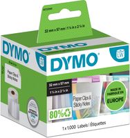 Dymo etiketten LabelWriter ft 57 x 32 mm, verwijderbaar, wit, 1000 etiketten