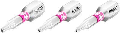 HAZET Bit 2223N-T8H/3 · 1/4 inch (6,3 mm) zeskant massief · Tamper resistant TORX®-profiel · 3-delig · SW T8H