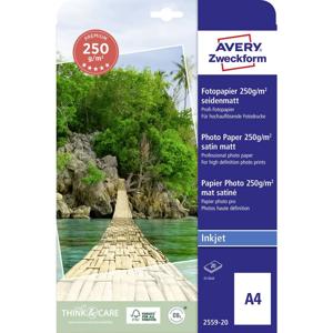 Avery-Zweckform Premium 2559-20 Fotopapier DIN A4 250 g/m² 20 vellen Zijdemat