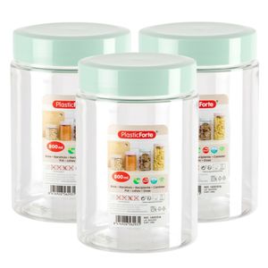 Voorraadpot/bewaarpot - 6x - 800 ml - kunststof - mint groen- B10 x H15 cm