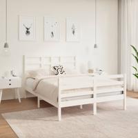Bedframe massief hout wit 120x190 cm
