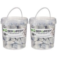 2x pakjes decoratie stenen/kiezels lichtgrijs 2 kg