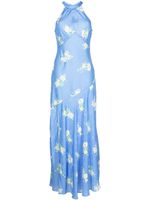 LoveShackFancy robe longue Brinda à fleurs imprimées - Bleu