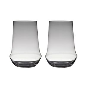 Set van 2x stuks transparante luxe grote vaas/vazen van glas 35 x 25 cm