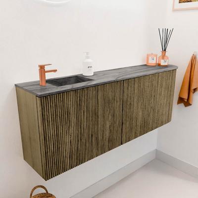 Toiletmeubel Mondiaz Joya Dlux | 111.6 cm | Meubelkleur Dusk | Faye wastafel Sombra Wasbak Links | 1 kraangat