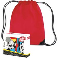 Disney Mickey Mouse lunchbox set voor kinderen - 3-delig - incl gymtas/schooltas rood - thumbnail