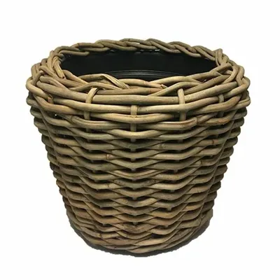 Drypot rotan rond d83h61cm grijs