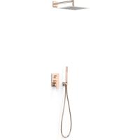 Regendouche set Tres Project | Inbouw | Mengkraan | 2-weg | Vierkant | 24k Rose goud