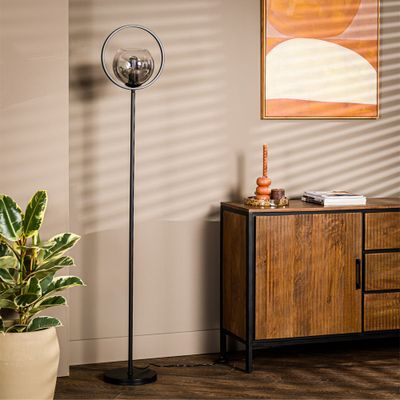 Haluta Vloerlamp Toby - 1-lichts - Smoke Glass