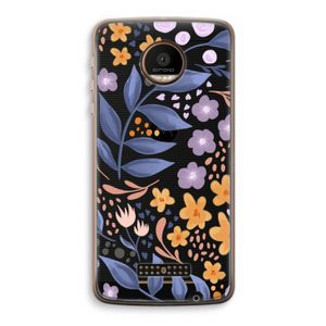 Flowers with blue leaves: Motorola Moto Z Force Transparant Hoesje