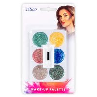 Schminkset Glitter - gekleurd - make-up palette - carnaval/kinderfeestje