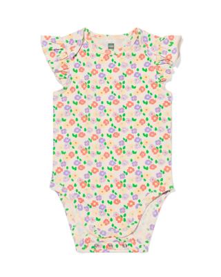 HEMA Baby meegroeiromper ruches bloemen gebroken wit (gebroken wit)