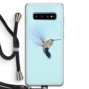 Kolibri: Samsung Galaxy S10 Plus Transparant Hoesje met koord