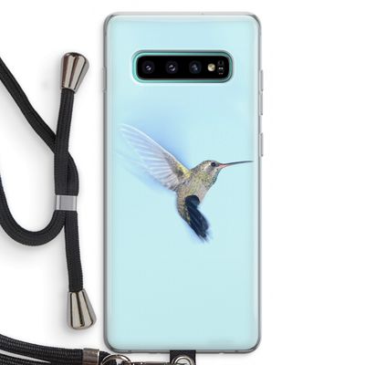 Kolibri: Samsung Galaxy S10 Plus Transparant Hoesje met koord