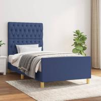 Bedframe zonder matras 90x190 cm stof blauw