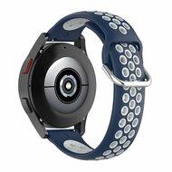 Siliconen sportbandje met gesp - Donkerblauw + wit - Samsung Galaxy Watch 3 - 41mm