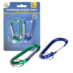 DID Karabijnhaak aluminium - set van 4x stuks - 7.5 cm - beveiligingshaak - veersluiting
