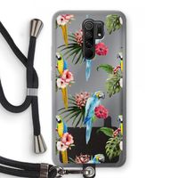 Kleurrijke papegaaien: Xiaomi Redmi 9 Transparant Hoesje met koord