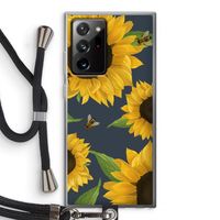 Sunflower and bees: Samsung Galaxy Note 20 Ultra / Note 20 Ultra 5G Transparant Hoesje met koord