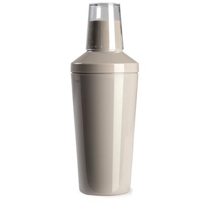 Plasticforte Cocktailshaker - kunststof - taupe - 500 ml - 22 cm hoog - Cocktails maken