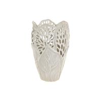 Vaas Home ESPRIT Wit Keramisch Blad van een plant 23 x 23 x 36 cm