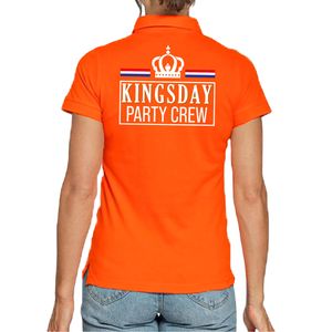 Kingsday party crew polo shirt oranje voor dames - Koningsdag polo shirts