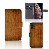 Apple iPhone 11 | Book Style Case | Donker Hout | Portemonnee hoesje