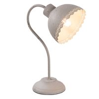 HAES DECO - Bureaulamp - Shabby Chic - Vintage / Retro Lamp, 15x25x35 cm - Grijs Metaal - Tafellamp, Sfeerlamp - thumbnail