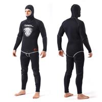 SLINX 1301 2 in 1 5mm neopreen Super elastische slijtvaste warme lange mouwen Split wetsuit set voor mannen met kap