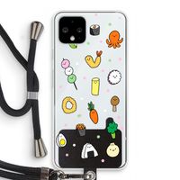 Happy bento friends: Pixel 4 Transparant Hoesje met koord