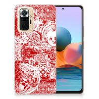 Silicone Back Case Xiaomi Redmi Note 10 Pro Angel Skull Rood - thumbnail