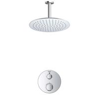Grohe - Adema Rise Regendoucheset - Inbouw - 1 functie - met Adema Rise hoofddouche 30cm - plafondarm 20cm - Grohe Grohtherm inbouwthermostaat - chroom SW236914 sw105953 SW696252 SW377830