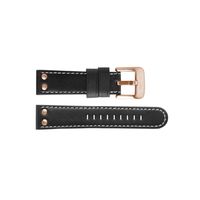 TW Steel horlogeband TWB417L Leder Zwart 24mm + wit stiksel - thumbnail