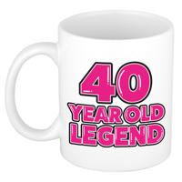 Verjaardag cadeau mok 40 jaar - al zo oud - legende - roze - 350 ml - keramiek